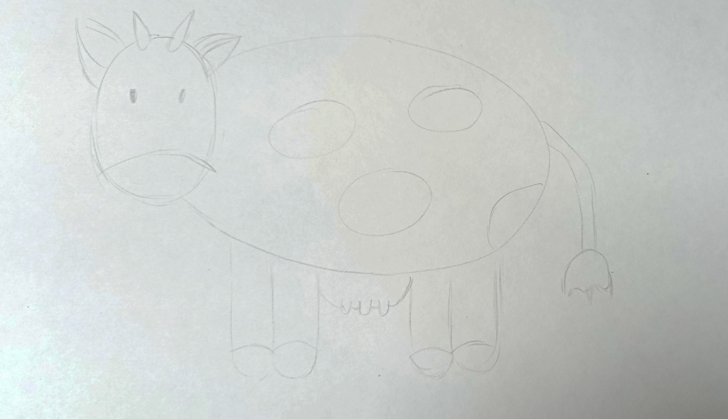 Как нарисовать корову набросок